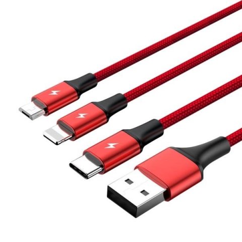 Kabel USB 2.0 Unitek C4049RD, 3w1 USB - USB typ C/microUSB/Lightning, 1,2m Unitek Kabel USB 2.0 Unitek C4049RD, 3w1 USB - USB typ C/microUSB/Lightning, 1,2m Unitek
