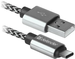 Kabel USB Defender AM-TYPE C 1m 2,1A biało-czarny Defender