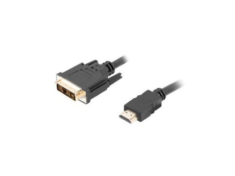 Kabel adapter Lanberg HDMI(M) - DVI-D(M)(18+1) 0,5m Single Link pozłacane styki czarny LANBERG Kabel adapter Lanberg HDMI(M) - DVI-D(M)(18+1) 0,5m Single Link pozłacane styki czarny LANBERG