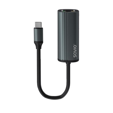 Kabel adapter Savio AK-56 USB-C 3.1 męski do RJ-45 0,18m szary Savio Kabel adapter Savio AK-56 USB-C 3.1 męski do RJ-45 0,18m szary Savio