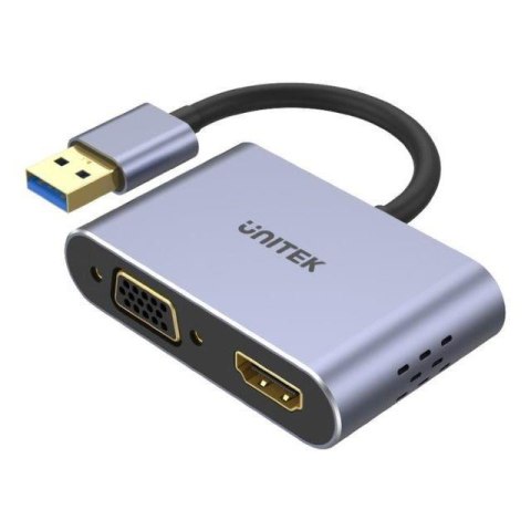 Kabel adapter Unitek V1304A USB-A - HDMI, VGA, fullHD Unitek Kabel adapter Unitek V1304A USB-A - HDMI, VGA, fullHD Unitek