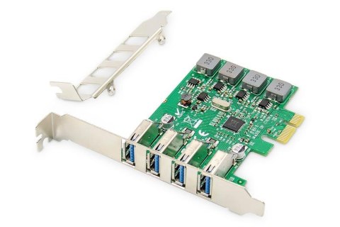 Kontroler USB 3.0 DIGITUS PCIe, 4x USB 3.0, Low Profile, Chipset VL805 Digitus Kontroler USB 3.0 DIGITUS PCIe, 4x USB 3.0, Low Profile, Chipset VL805 Digitus