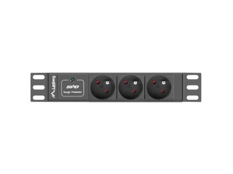 Listwa zasilająca Lanberg do szaf 10" 1U 16A PDU 3x PL 2m czarna LANBERG Listwa zasilająca Lanberg do szaf 10" 1U 16A PDU 3x PL 2m czarna LANBERG