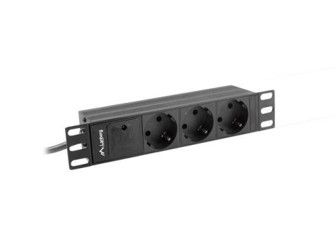 Listwa zasilająca Lanberg do szaf 10" 1U 16A PDU 3x Schuko 2m czarna LANBERG Listwa zasilająca Lanberg do szaf 10" 1U 16A PDU 3x Schuko 2m czarna LANBERG