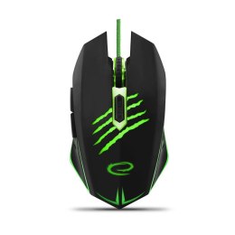 Mysz przewodowa Esperanza MX209 Claw optyczna Gaming 6D USB czarno-zielona ESPERANZA