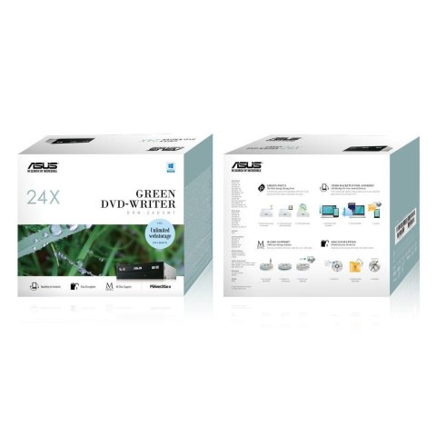Napęd DVD RW Asus DRW-24D5MT BLACK SATA BOX Power2Go 8 Asus