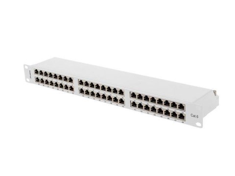Patch panel Lanberg PPS6-1048-S 48 port 1U 19" kat.6 FTP ekranowany szary LANBERG Patch panel Lanberg PPS6-1048-S 48 port 1U 19" kat.6 FTP ekranowany szary LANBERG