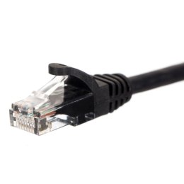 Patchcord RJ45, Netrack osłonka zalewana, kat. 5e UTP, 0,5m czarny NETRACK