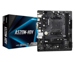 Płyta ASRock A520M-HDV /AMD A520M/DDR4/SATA3/M.2/USB3.1/PCIe3.0/AM4/mATX ASRock
