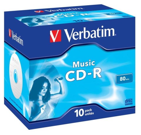 Płyty CD-R Verbatim Music 80min (jewel case 10) Verbatim Płyty CD-R Verbatim Music 80min (jewel case 10) Verbatim