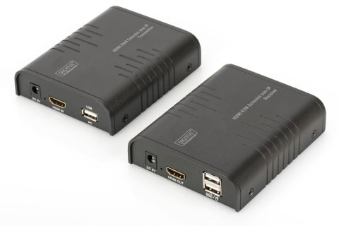 Przedłużacz/Extender DIGITUS KVM HDMI+USB 120m po Cat.6 UTP/IP 1080p FHD 60Hz audio (zestaw) Digitus