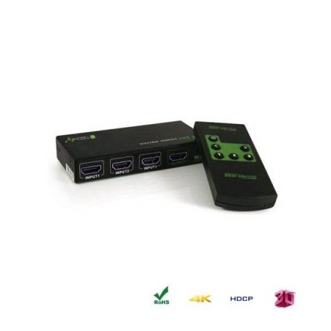 Przełącznik Techly HDMI 3/1 z pilotem, 4K2K UHD 3D, czarny Techly Przełącznik Techly HDMI 3/1 z pilotem, 4K2K UHD 3D, czarny Techly
