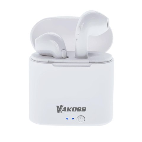 Słuchawki z mikrofonem VAKOSS SK-832BW Bluetooth, douszne, ze stacją dokującą, białe Vakoss