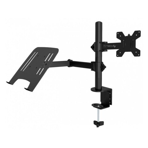 Uchwyt biurkowy Techly 13'-32", z półką na laptopa 12"-17" regulowany Techly Uchwyt biurkowy Techly 13'-32", z półką na laptopa 12"-17" regulowany Techly