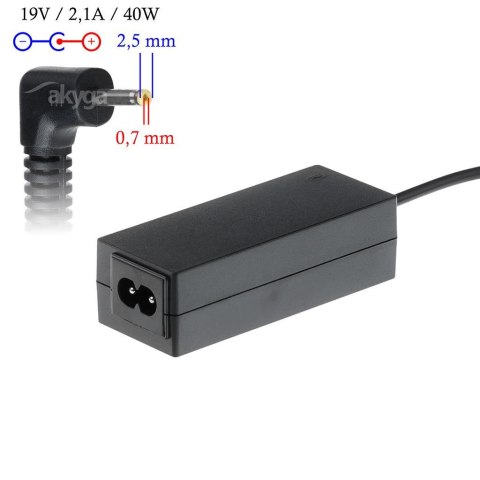 Zasilacz sieciowy Akyga AK-ND-23 do notebooka 19V/2,1A 40W 2,5x0,7mm AKYGA