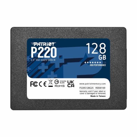 Dysk SSD Patriot P220 128GB 2.5" SATA3 (550/480 MB/s) 7mm Patriot Memory Dysk SSD Patriot P220 128GB 2.5" SATA3 (550/480 MB/s) 7mm Patriot Memory