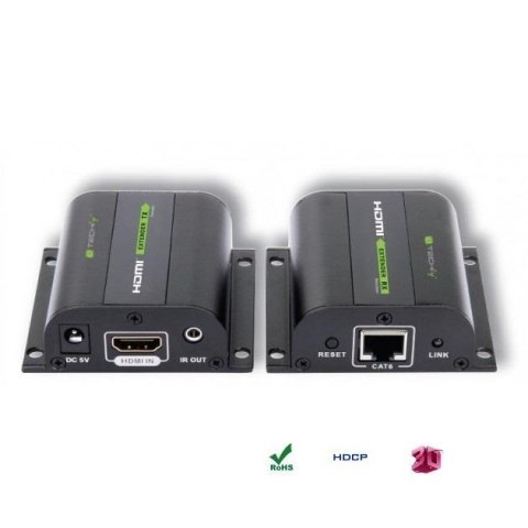Extender HDMI Techly EXT-E70I po skrętce Cat. 5e/6/6a/7, do 60m, z odbiornikiem IR, czarny Techly Extender HDMI Techly EXT-E70I po skrętce Cat. 5e/6/6a/7, do 60m, z odbiornikiem IR, czarny Techly