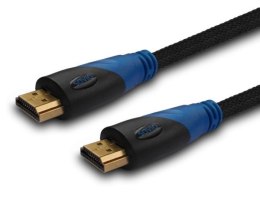 Kabel HDMI Savio CL-48 2m, oplot nylonowy, złote końcówki Savio