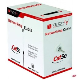 Kabel instalacyjny TechlyPro ITP8-FLU-0305 skrętka Cat5e UTP 4x2 linka CCA 305m, szary Techly