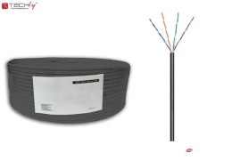 Kabel instalacyjny TechlyPro skrętka Cat5e U/UTP drut, 100m czarny Techly