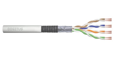 Kabel teleinformatyczny patchcordowy DIGITUS kat.5e, SF/UTP, linka, AWG 26/7, PVC, 100m, szary, karton Digitus Kabel teleinformatyczny patchcordowy DIGITUS kat.5e, SF/UTP, linka, AWG 26/7, PVC, 100m, szary, karton Digitus