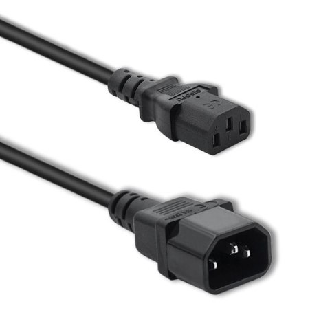Kabel zasilający Qoltec IEC C13/C14 | 3x1.00mm2 | 3m Qoltec Kabel zasilający Qoltec IEC C13/C14 | 3x1.00mm2 | 3m Qoltec