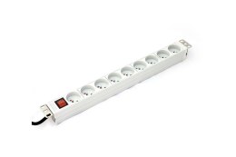 Listwa zasilająca DIGITUS 19'' 9 gniazd 2P+Z, kabel dł. 2m +wtyk C14, wyłącznik Digitus