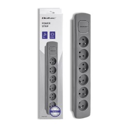 Listwa zasilająca Qoltec 6 gniazd | 1.8m | Szara Qoltec
