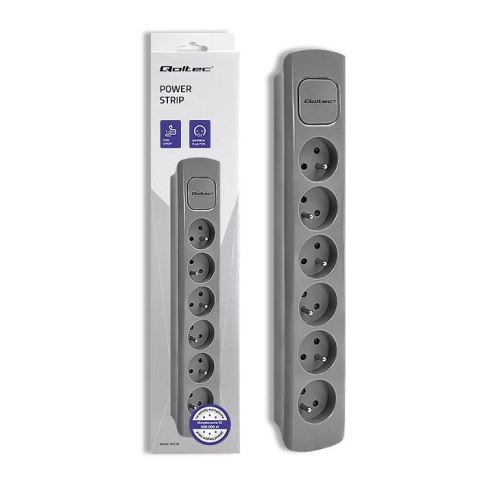 Listwa zasilająca Qoltec 6 gniazd | 1.8m | Szara Qoltec Listwa zasilająca Qoltec 6 gniazd | 1.8m | Szara Qoltec