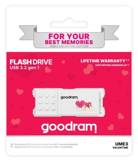 Pendrive GOODRAM VALENTINE UME3 16GB USB 3.2 Gen 1 Goodram Pendrive GOODRAM VALENTINE UME3 16GB USB 3.2 Gen 1 Goodram