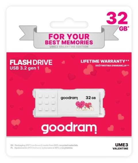 Pendrive GOODRAM VALENTINE UME3 32GB USB 3.2 Gen 1 Goodram Pendrive GOODRAM VALENTINE UME3 32GB USB 3.2 Gen 1 Goodram