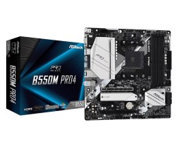 Płyta ASRock B550M Pro4/AMD B550/DDR4/SATA3/M.2/USB3.1/PCIe4.0/AM4/mATX ASRock