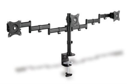 Stojak biurkowy potrójny z zaciskiem DIGITUS, 3xLCD, max. 27", max. obciążenie 8kg, uchylno-obrotowy 360° Digitus Stojak biurkowy potrójny z zaciskiem DIGITUS, 3xLCD, max. 27", max. obciążenie 8kg, uchylno-obrotowy 360° Digitus