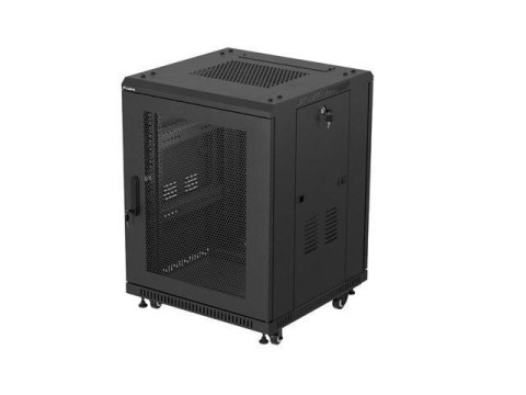Szafa inastalacyjna rack Lanberg 19" 15U 600x600 czarna drzwi perforowane (flat pack) LANBERG Szafa inastalacyjna rack Lanberg 19" 15U 600x600 czarna drzwi perforowane (flat pack) LANBERG