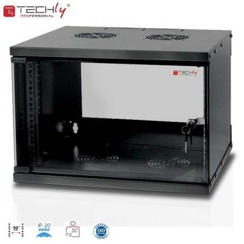 Szafa wisząca TechlyPro ECO 19" 6U/450 zmontowana, czarna Techly Szafa wisząca TechlyPro ECO 19" 6U/450 zmontowana, czarna Techly
