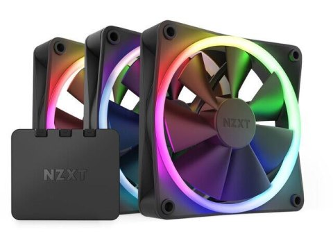 Zestaw 3 wentylatorów do zasilacza / obudowy NZXT F120 RGB Czarne + Kontroler NZXT Zestaw 3 wentylatorów do zasilacza / obudowy NZXT F120 RGB Czarne + Kontroler NZXT